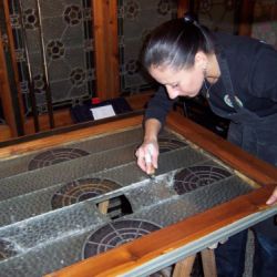 Restauración vidrieras modernistas. Casa Lleó Morera. Barcelona