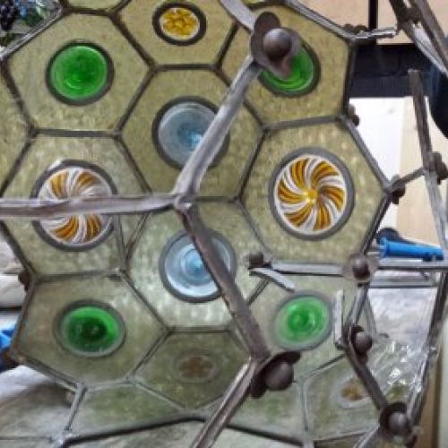 Restauración lámpara emplomada