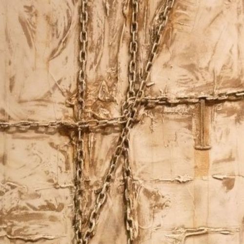 por que mixta sobre tela 100 x 40