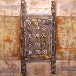 Técnica Tiffany, vidrio sobre pintura sobre tela