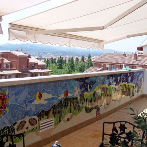 Mural de mosaico en vidrio