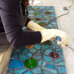 Restauración vidrieras de la Residència de Gent Gran Francesc Layret, antigua Casa de la Lactancia. Barcelona