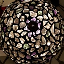 Detalle globo en cristal de roca. Técnica Tiffany
