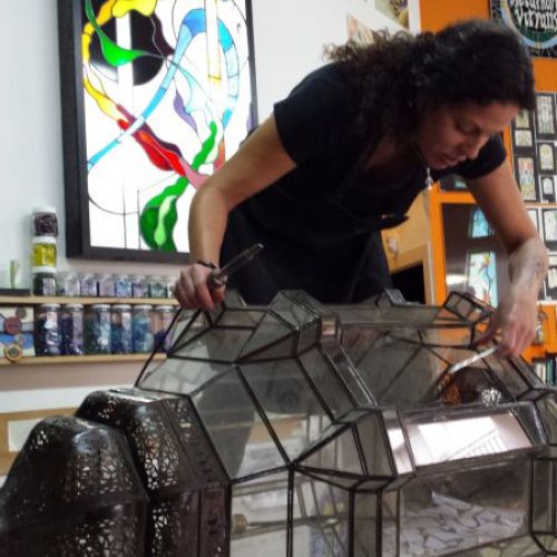 Restauración lámpara perfiles de latón