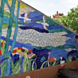 Mural mosaico en vidrio