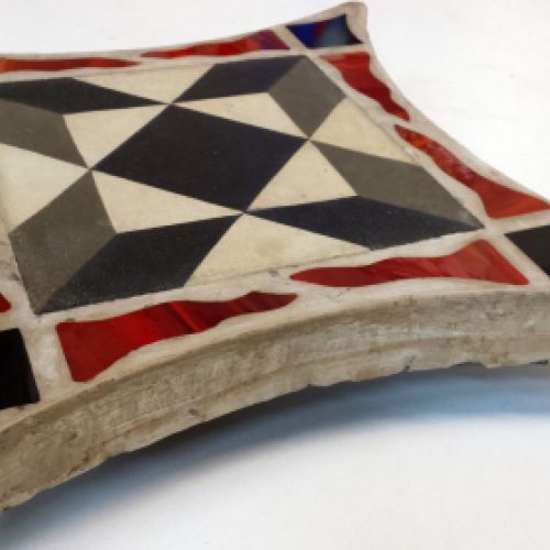 Encofrado pieza de suelo hidráulico con mosaico en vidrio