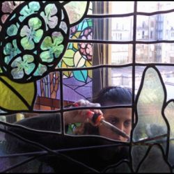 Restauración vidrieras modernistas. Casa Lleó Morera. Barcelona