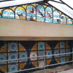 Restauración vidrieras de la Residència de Gent Gran Francesc Layret, antigua Casa de la Lactancia. Barcelona