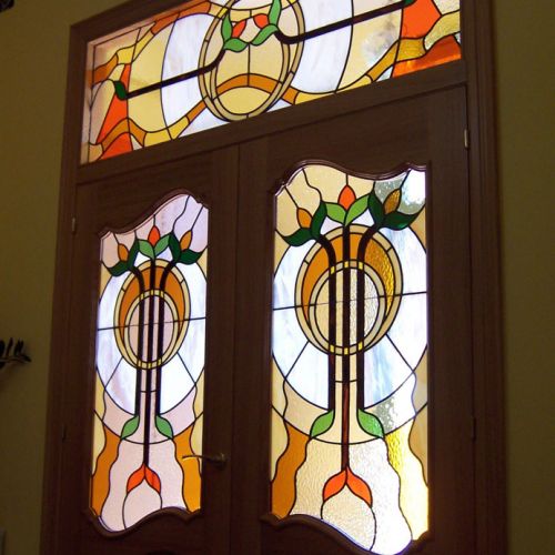 Vidriera emplomada. Casa particular. Les Planes