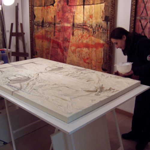 Técnica Tiffany sobre pintura