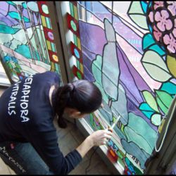 Restauración vidrieras modernistas. Casa Lleó Morera. Barcelona