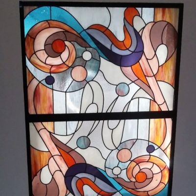 Vitral emplomado claraboya. Terrassa