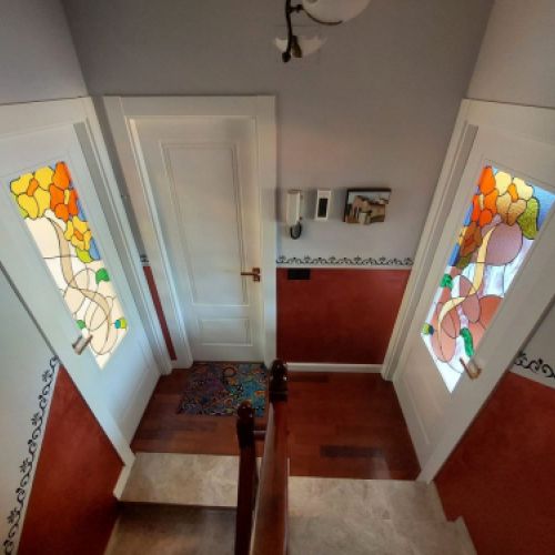 Conjunto puertas vitral en técnica Tiffany's. Blanes