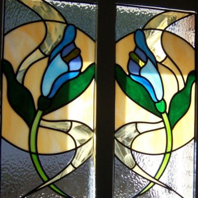 Vidriera emplomada. Casa particular. Rubí