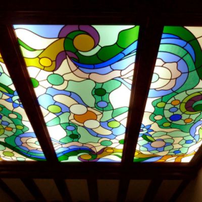 Vidriera emplomada. Casa particular. Terrassa