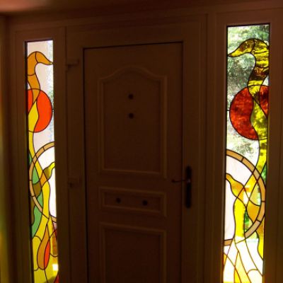 Vidriera emplomada. Casa particular. Sant Cugat del Vallés