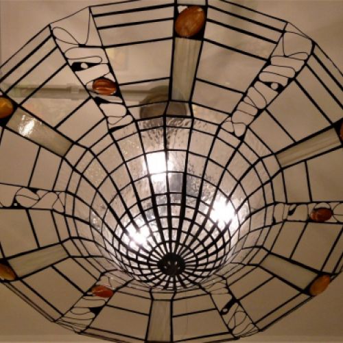 Lámpara de techo. Técnica Tiffany