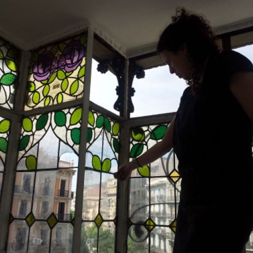 Desmontaje de vitral para restauración
