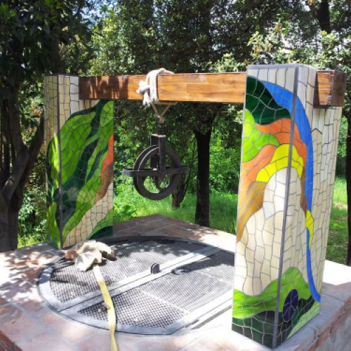 Columnas para pozo mosaico en vidrio