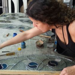 Restauración vitral modernista Cardedeu