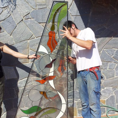 Paneles de vitral ensamblados en vidrios de cámara 6/8/6