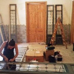 Restauración vidrieras emplomadas Casa de les Punxes