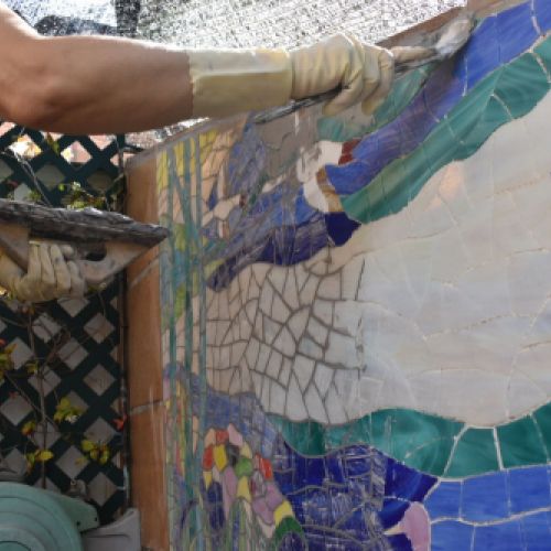 Proceso elaboración mosaico en vidrio