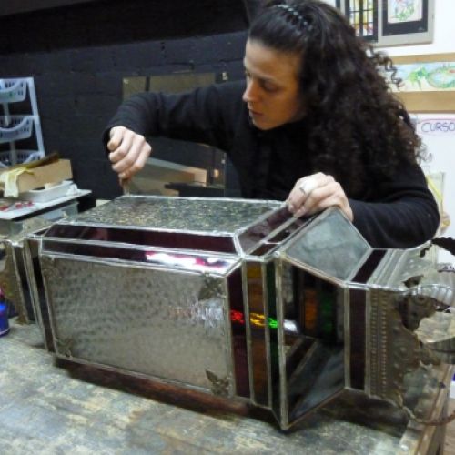 Restauración lámpara perfiles de latón