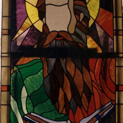 Vidriera emplomada San Mateo Evangelista. Catedral San Felipe Neri. Los Teques   Venezuela