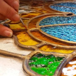 Restauración vidrieras modernistas. Casa Manuel Felip II. Barcelona