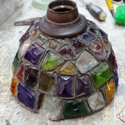 Restauración lámpara perfiles de latón