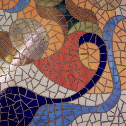 Mesa de mosaico en vidrio