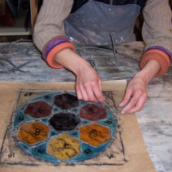 Restauración vidrieras emplomadas. Casa de les Punxes. Barcelona