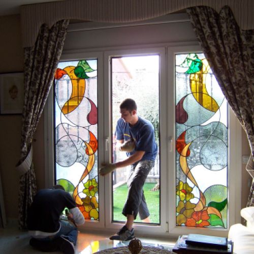 Montaje vitral ventanal de aluminio