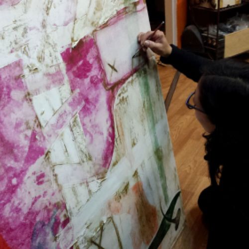 Trabajo artístico de pintura