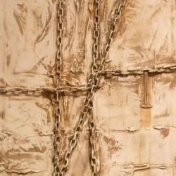 por que mixta sobre tela 100 x 40