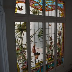 Restauración vitral emplomado  C/Ali Bei 3. Barcelona