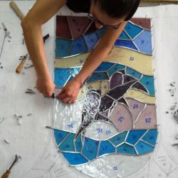 Restauración vidrieras de la Residència de Gent Gran Francesc Layret, antigua Casa de la Lactancia. Barcelona