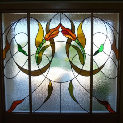 Vidriera emplomada. Casa particular. Canyellas